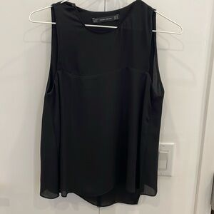 Zara asymmetric black tank top size XS